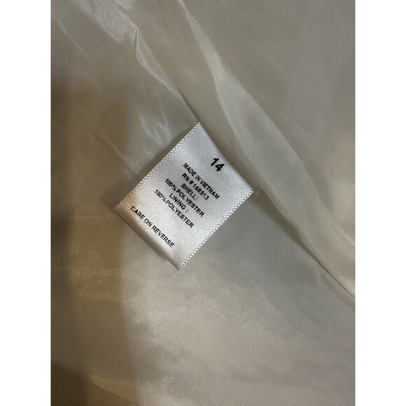 John Meyer Collection Creamy White  Textured Brocade Skirt Suit Set Size 14/16 - Picture 15 of 17